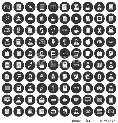 100 reader icons set black circle 40764852