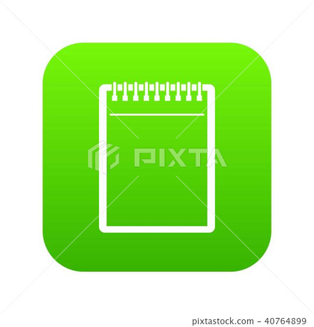 Blank spiral notepad icon digital green Blank spiral notepad icon digital green 40764899