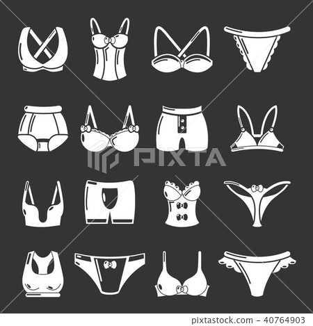 Underwear types icons set grey vector Underwear types icons set grey vector 40764903