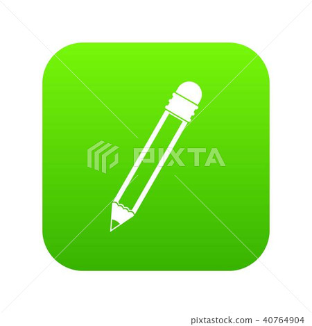 Pencil with eraser icon digital green 40764904