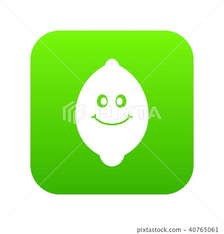 Smiling lemon fruit icon digital green Smiling lemon fruit icon digital green 40765061