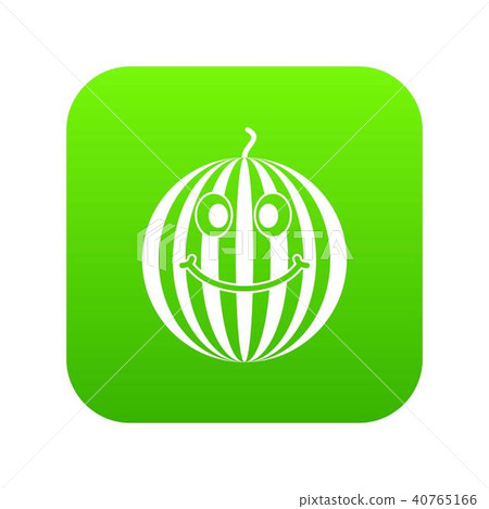 Ripe smiling watermelon icon digital green Ripe smiling watermelon icon digital green 40765166