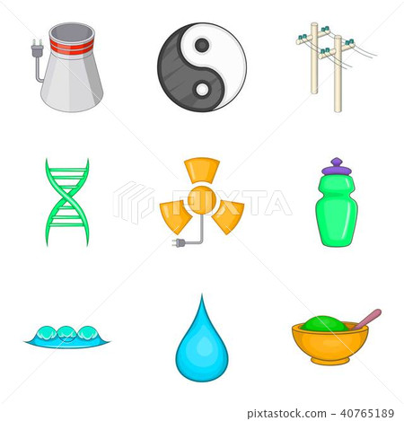 Supply station icons set, cartoon style Supply station icons set, cartoon style 40765189