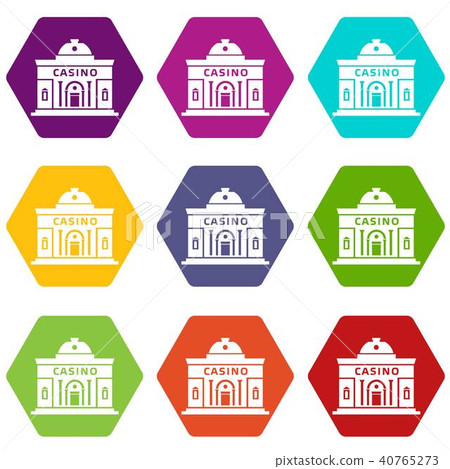 Casino building icons set 9 vector Casino building icons set 9 vector 40765273