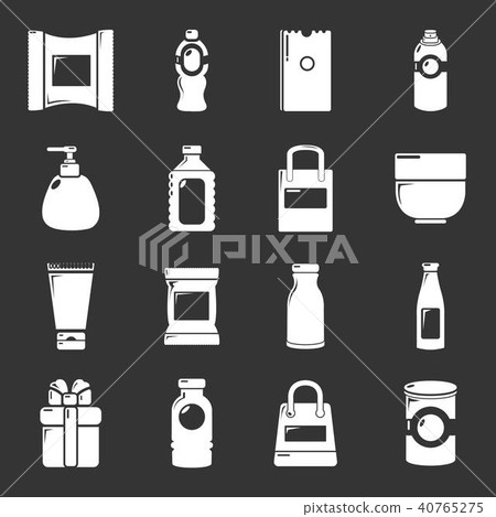 Packagiong store shop icons set grey vector Packagiong store shop icons set grey vector 40765275