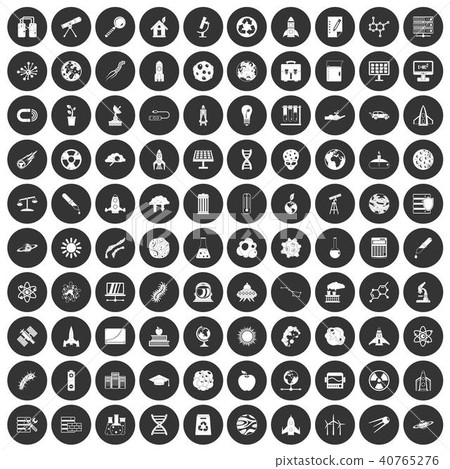 100 space icons set black circle 100 space icons set black circle 40765276