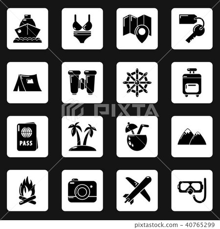 Travel summer icons set, simple style 40765299