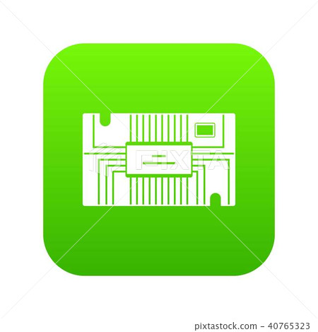 Microchip icon digital green Microchip icon digital green 40765323