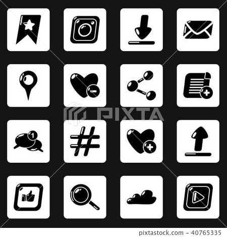 Social network icons set, simple style Social network icons set, simple style 40765335