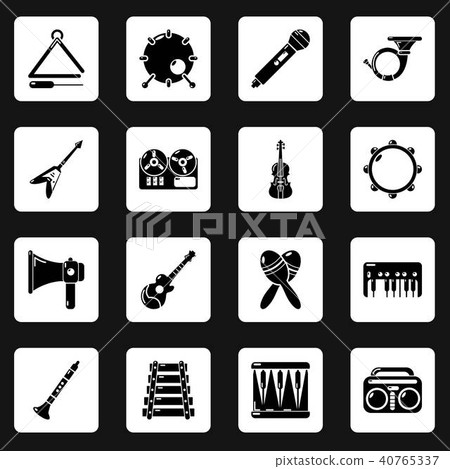 Musical instruments icons set, simple style 40765337
