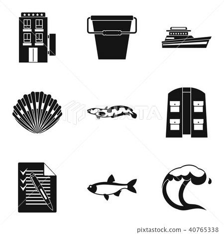 Hydrotherapeutic procedure icons set, simple style 40765338