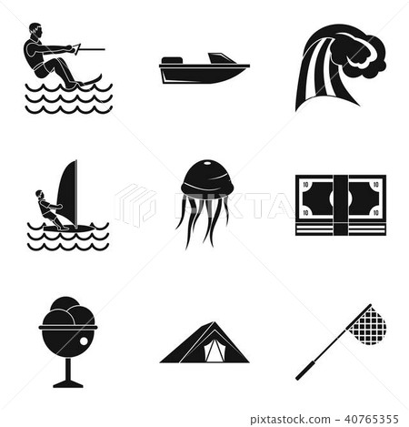 Hydrotherapeutic icons set, simple style Hydrotherapeutic icons set, simple style 40765355