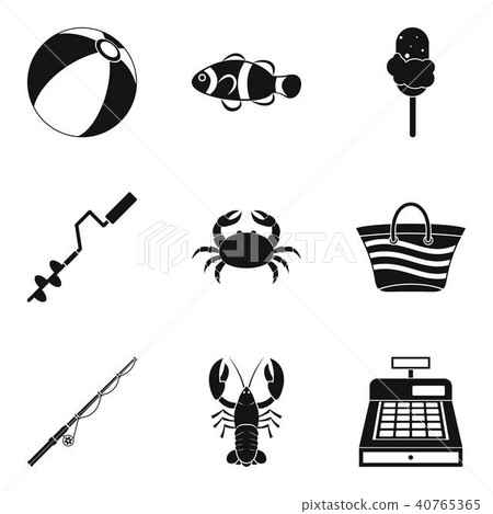 Water treatment icons set, simple style 40765365