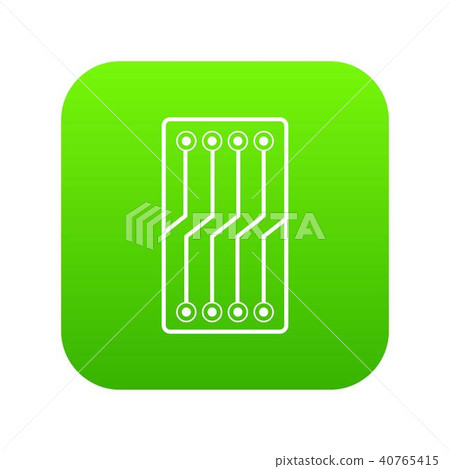 Circuit board icon digital green 40765415
