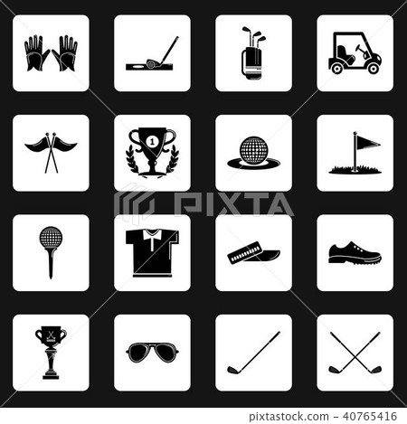 Golf icons set symbols, simple style 40765416