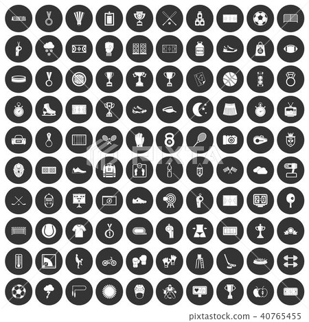 100 stadium icons set black circle 100 stadium icons set black circle 40765455