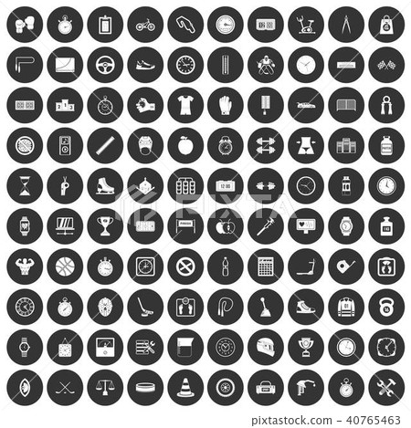 100 stopwatch icons set black circle 100 stopwatch icons set black circle 40765463