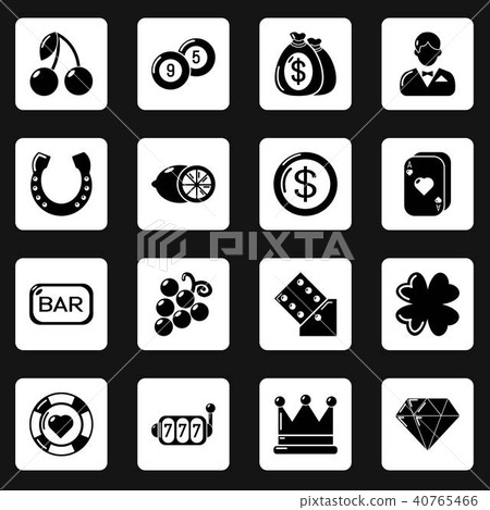 Casino icons set, simple style 40765466