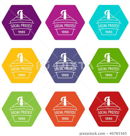 Social protest riot icons set 9 vector 40765565
