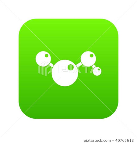 Chemical and physical molecules icon digital green 40765618