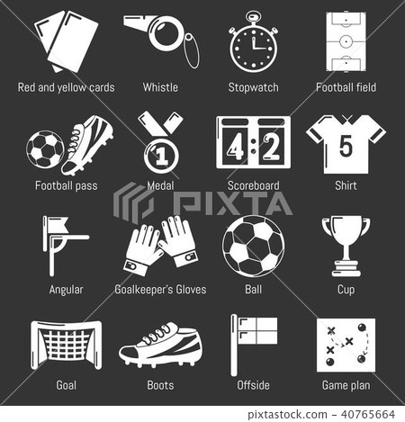 Soccer football icons set grey vector Soccer football icons set grey vector 40765664