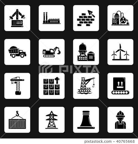 Industry icons set, simple style Industry icons set, simple style 40765668
