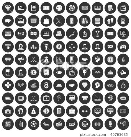100 sweepstakes icons set black circle 100 sweepstakes icons set black circle 40765685