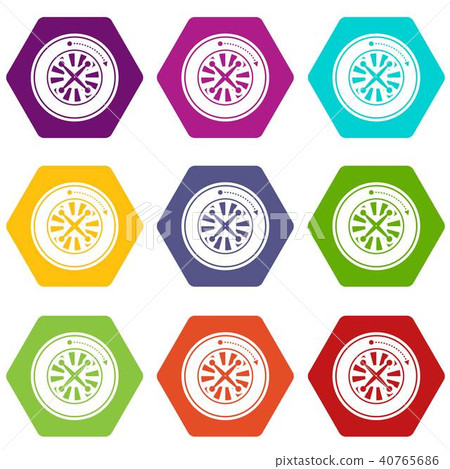 Roulette icons set 9 vector Roulette icons set 9 vector 40765686