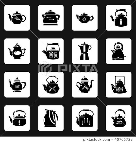 Teapot icons set, simple style Teapot icons set, simple style 40765722
