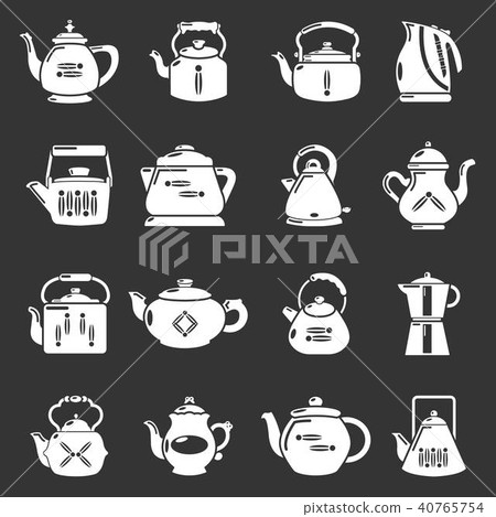 Teapot icons set grey vector Teapot icons set grey vector 40765754