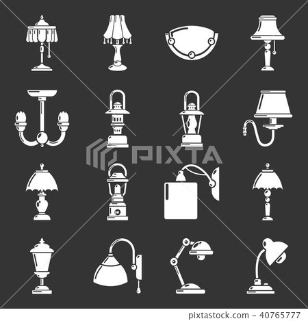 Lamp icons set grey vector Lamp icons set grey vector 40765777