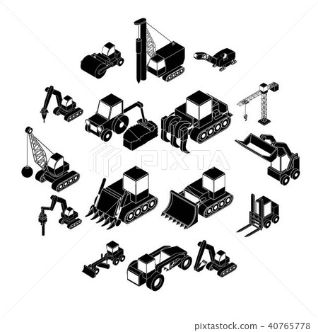 Building materials icons set, simple style 40765778