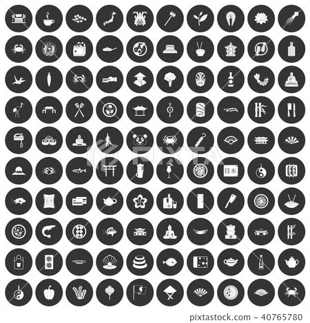 100 sushi bar icons set black circle 100 sushi bar icons set black circle 40765780