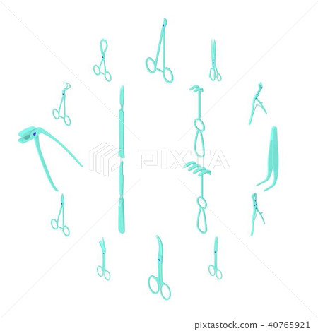 Surgeons tools icons set, isometric style 40765921