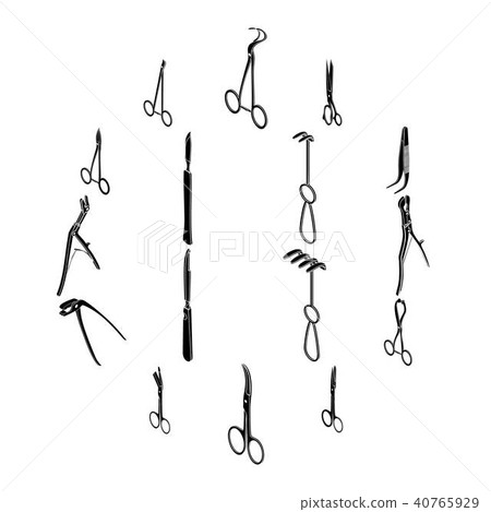 Surgeons tools icons set, simple style 40765929