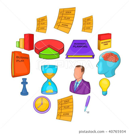 Business planning set, cartoon style Business planning set, cartoon style 40765934