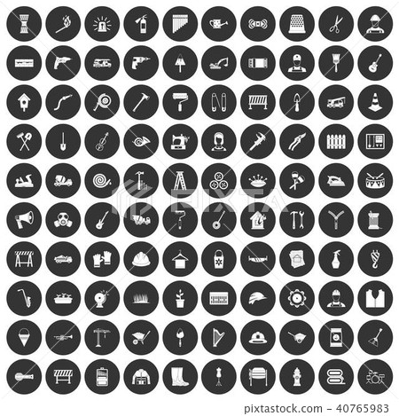 100 tools icons set black circle 100 tools icons set black circle 40765983