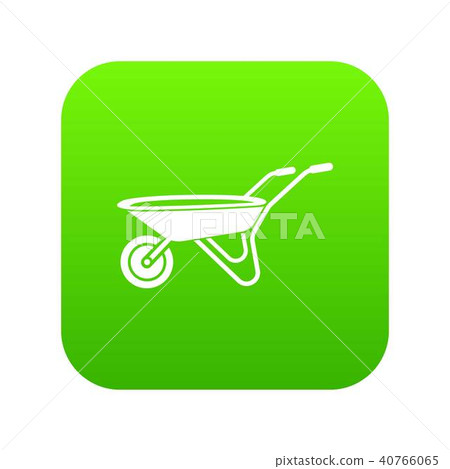 Wheelbarrow icon green vector Wheelbarrow icon green vector 40766065