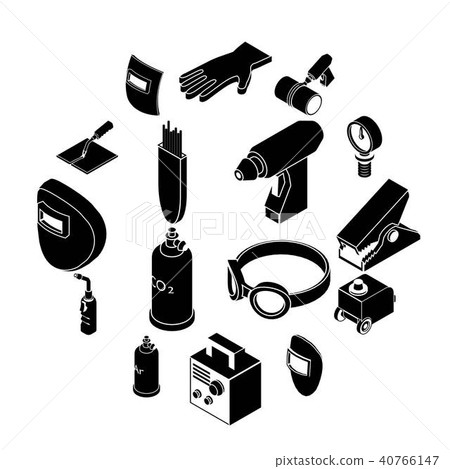 Welding tools icons set, simple style - Stock Illustration [40766147 ...