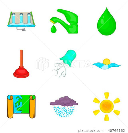 Water equipment icons set, cartoon style 40766162