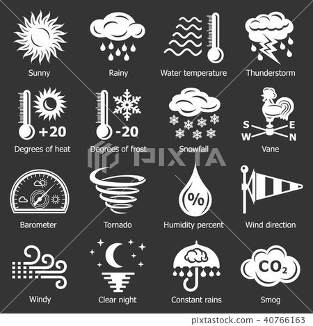 Weater icons set grey vector 40766163