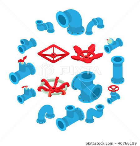 3d printing button icons set, isometric style 40766189