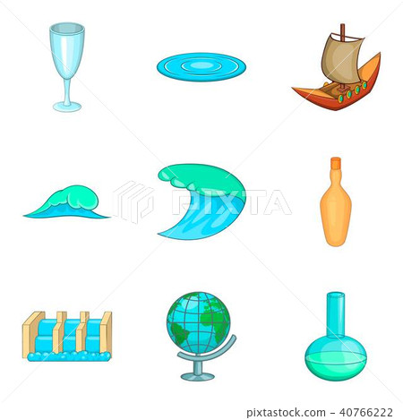 Drain icons set, cartoon style 40766222