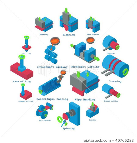 Metalwork icons set, isometric style 40766288