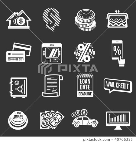Loan credit icons set grey vector Loan credit icons set grey vector 40766355