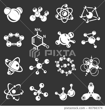 Molecule icons set grey vector 40766374