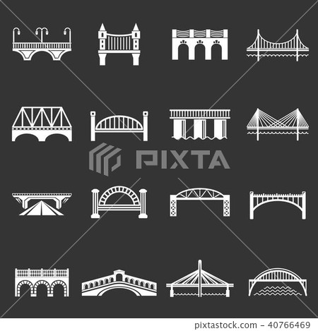 Bridge icons set grey vector - Stock Illustration [40766469] - PIXTA