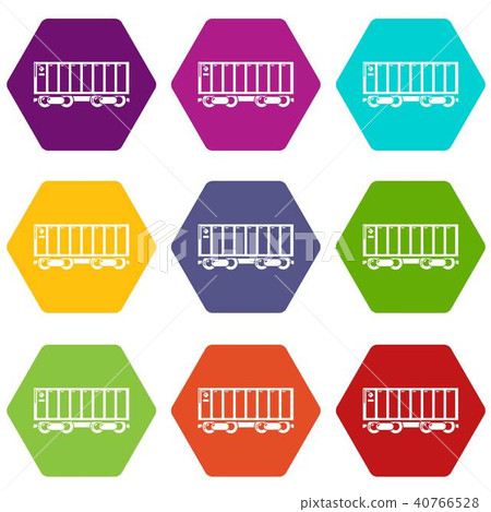 Freight train icons set 9 vector Freight train icons set 9 vector 40766528