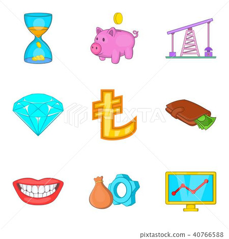 Cheap money icons set, cartoon style Cheap money icons set, cartoon style 40766588