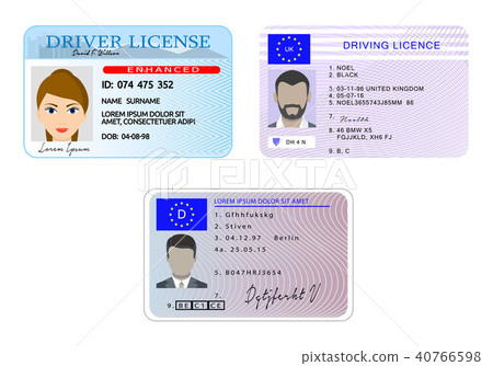 Driver license banner horizontal set, flat style 40766598
